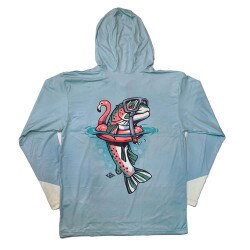 Lakes Rivers Streams Reverse Snorkel Hoodie Men's in Light Blue